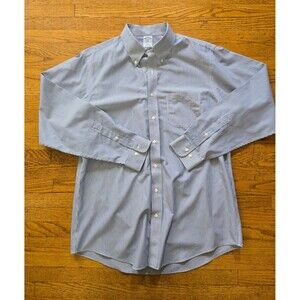 Brooks Brothers Button Shirt Men's 17-6/7 Slim Fit Blue Stripped Original Polo